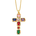 Ayva Zircon Cross Necklace - Mixed Color [4OF7OU8I]