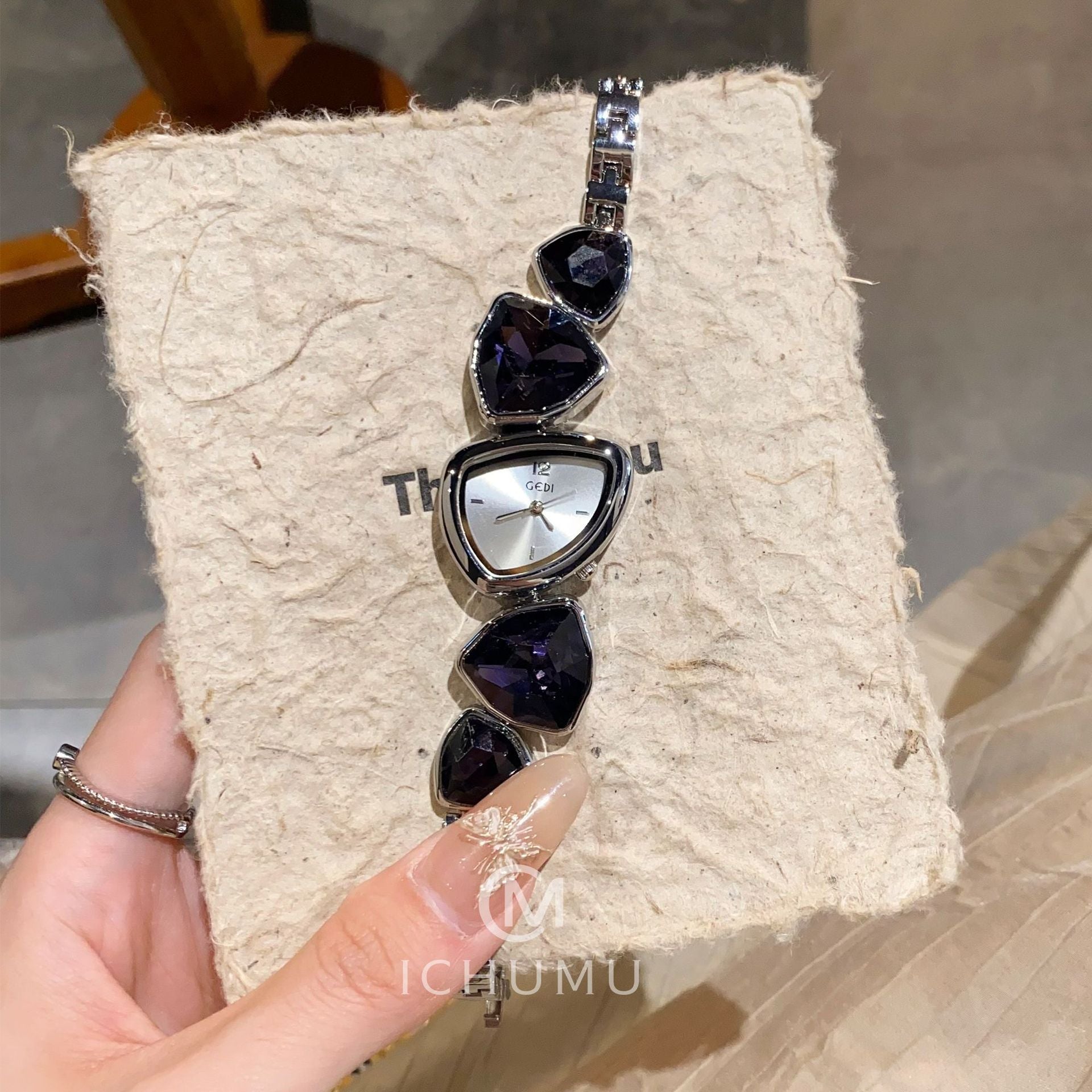 Aylee Sculpted Steel Watch - Light Luxury Silver Purple [QKET1ZHO]
