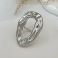 Ameena Geometric Petal Ring - Irregular O-shape Silver