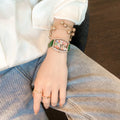 Rhinestone Tonneau Leather Strap Watch - Fashion Green [9LX1JYQR]
