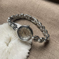 Pearl Bracelet Watch - Silver (Single Row Pearls) [MQU3R31C]