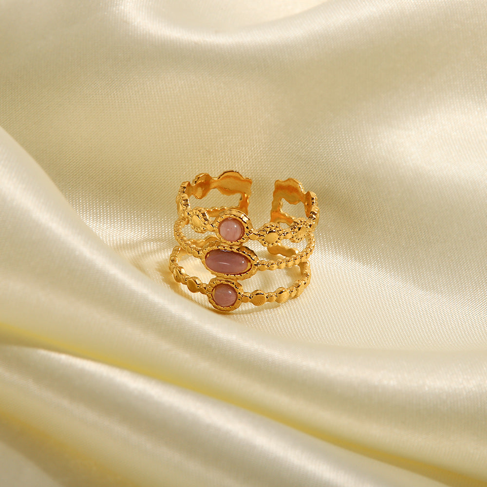 Saige Pink Quartz Vintage Ring
