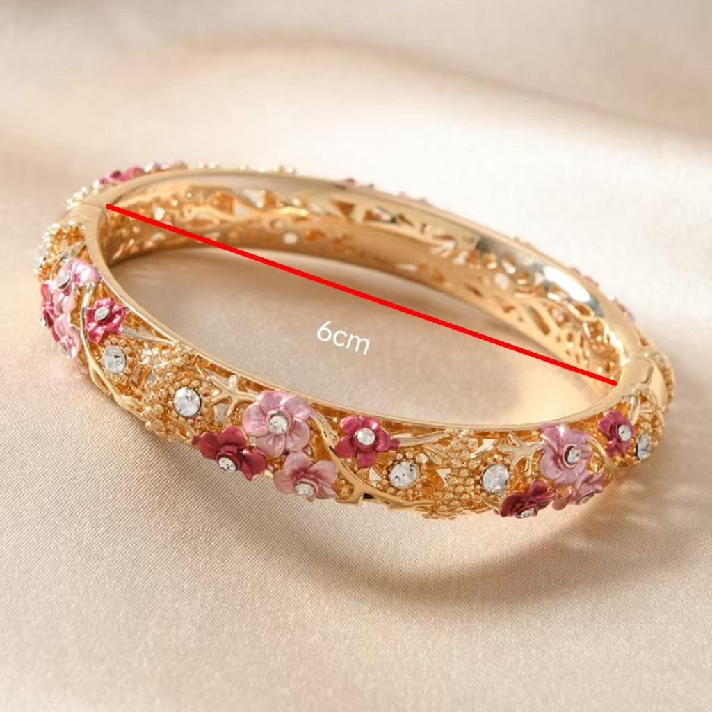 Jream Cloisonne Tulip Bracelet - Red Pink Floral [PVKNENCV]