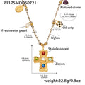 Tanaya Luxe Pendant Necklaces - Colorful Zircon Cross Necklace (41+5cm) [FEYRESD8]