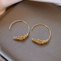 Jordy Delicate Wheat Hoop Earrings - Gold [8XG8HAQS]