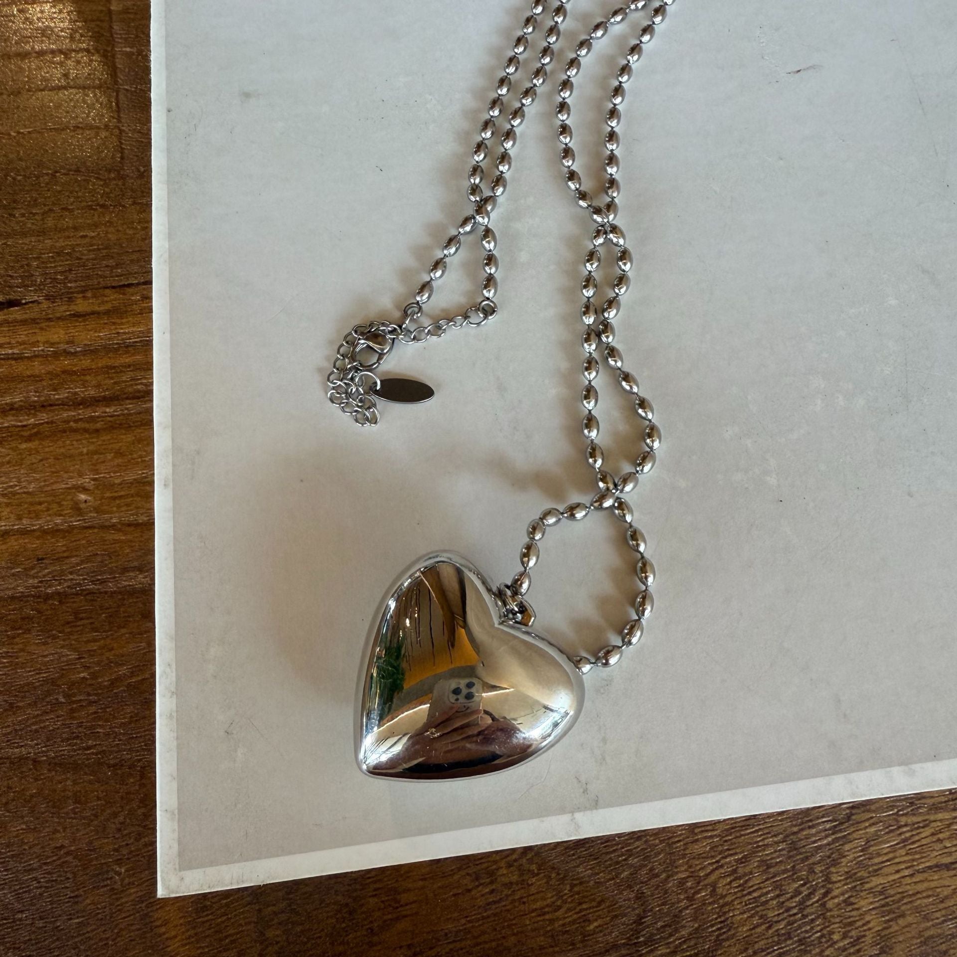 Yatzil Layered Crystal Necklace - Large Heart Titanium Steel Necklace [8ZOWPJX6]
