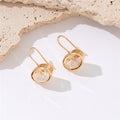Diala Oval Zircon Earrings - Gold [EI8UDZO5]