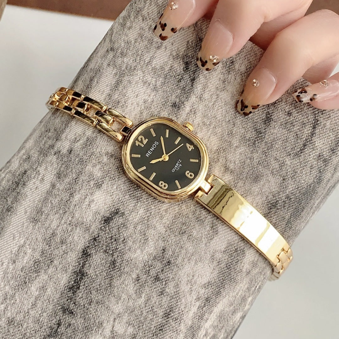 Annelyse Vintage Bracelet Watch - Gold with Black Dial [H2SRPWZ8]