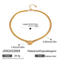 Ryen Titanium Heart Necklace - Gold-tone