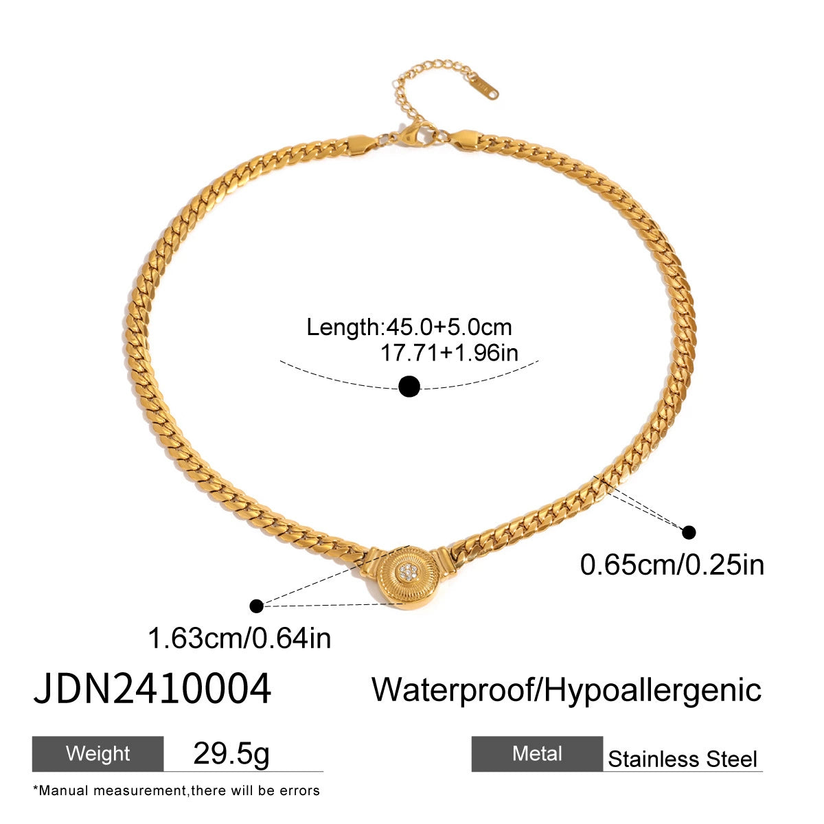 Ryen Titanium Heart Necklace - Gold-tone