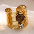 Hadlie Natural Stone Open Ring - Brown [UZXNJ5IL]
