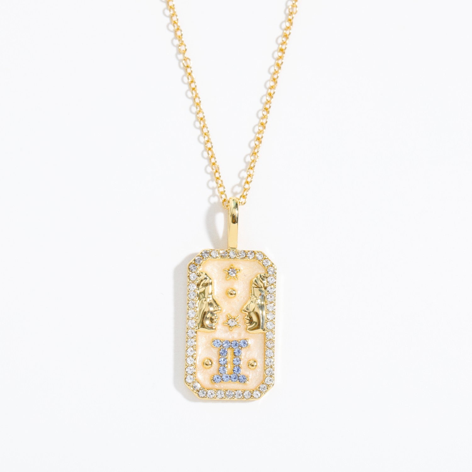 Tariah Zircon Constellation Necklace - Gemini (Smooth Back) [HP6PPJY3]