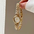 Retro Small Dial Watch - Gold Band White Dial [GQ4FU8U0]