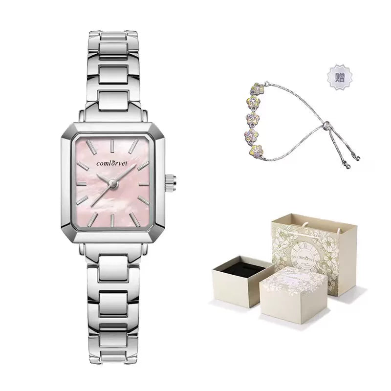 Small Square Bracelet Watch - Rouge Pink [BHXY8JKJ]