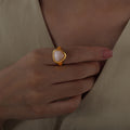 Addie Triangle Stone Ring - Pink Crystal Ring (Gold-Tone) [G5S1KMA4]