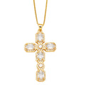 Ayva Zircon Cross Necklace - White [QW714T9D]