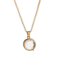 Floating Glass Locket Pendant Necklace - Round Glass Locket Necklace [6R19AZ9N]