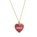 Heart Locket Pendant Necklace - Purple 'MOM' Heart Necklace [DGSGBZW5]