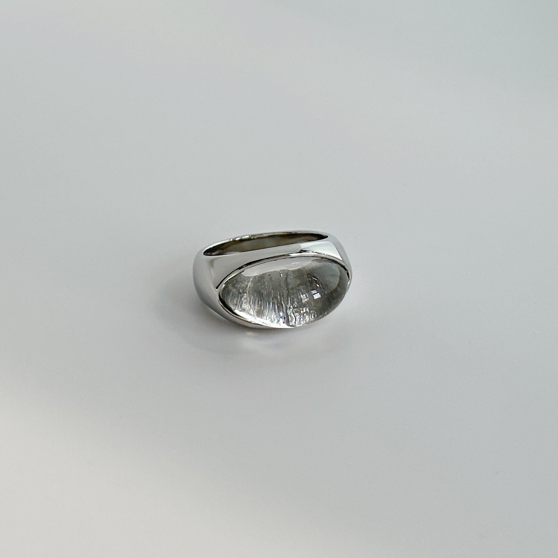 Jamiya Heart Cat Eye Ring - White Silver [ZWB9QQ4R]