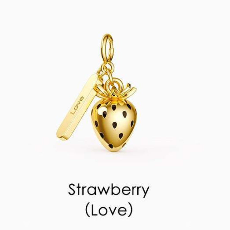 Tropical Fruit Pendant Necklace - Strawberry [O1G3MQD7]