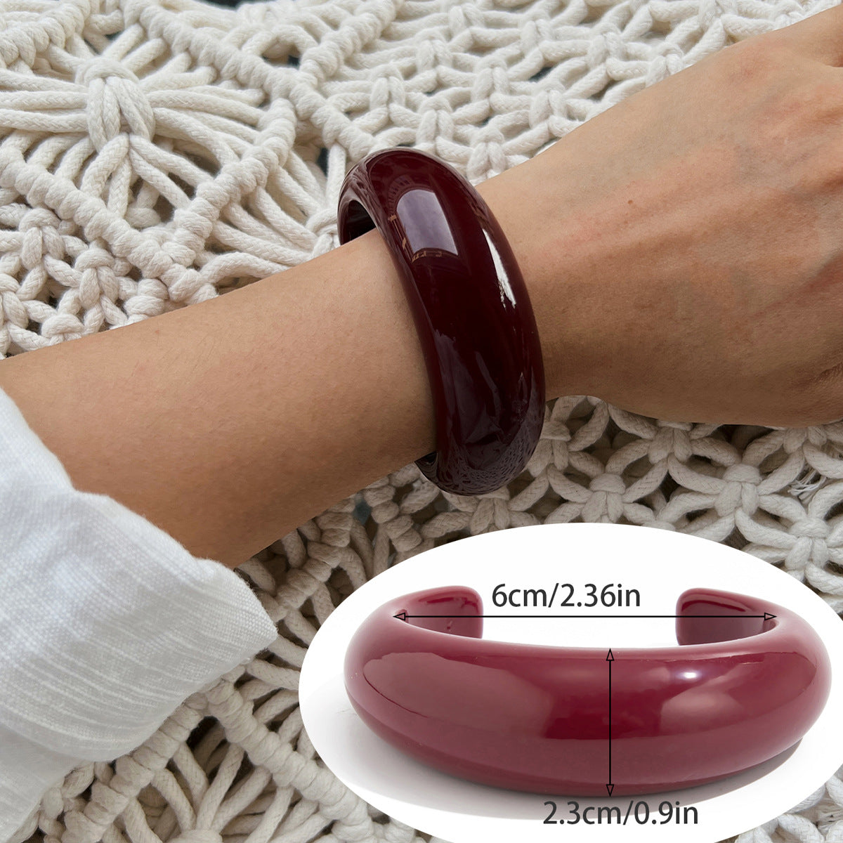 Muna Gradient Wave Bracelet - Burgundy Bracelet [3FR6BY4T]