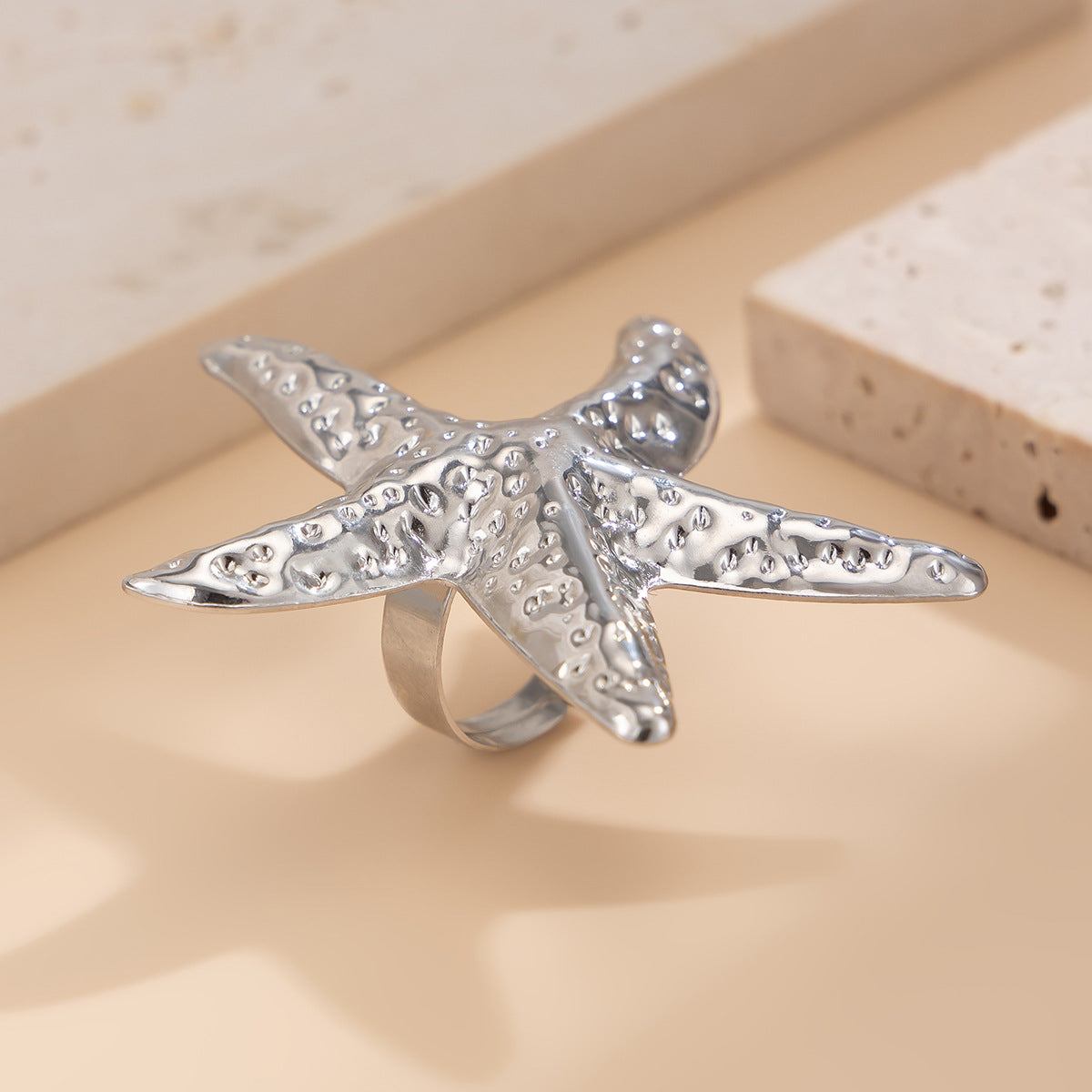 Amaryllis Starfish Statement Ring - Starfish Silver [1P88D2LD]