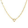 Lotus Birthstone Cube Necklace - Paperclip Chain [LFFEQDFQ]