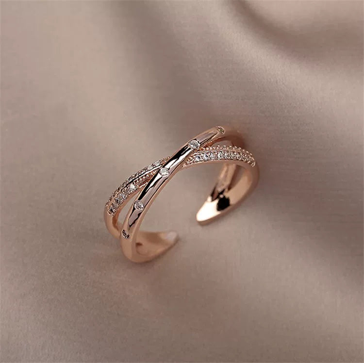 Cross Studded Dainty Ring - Large [1O4QDX4W]