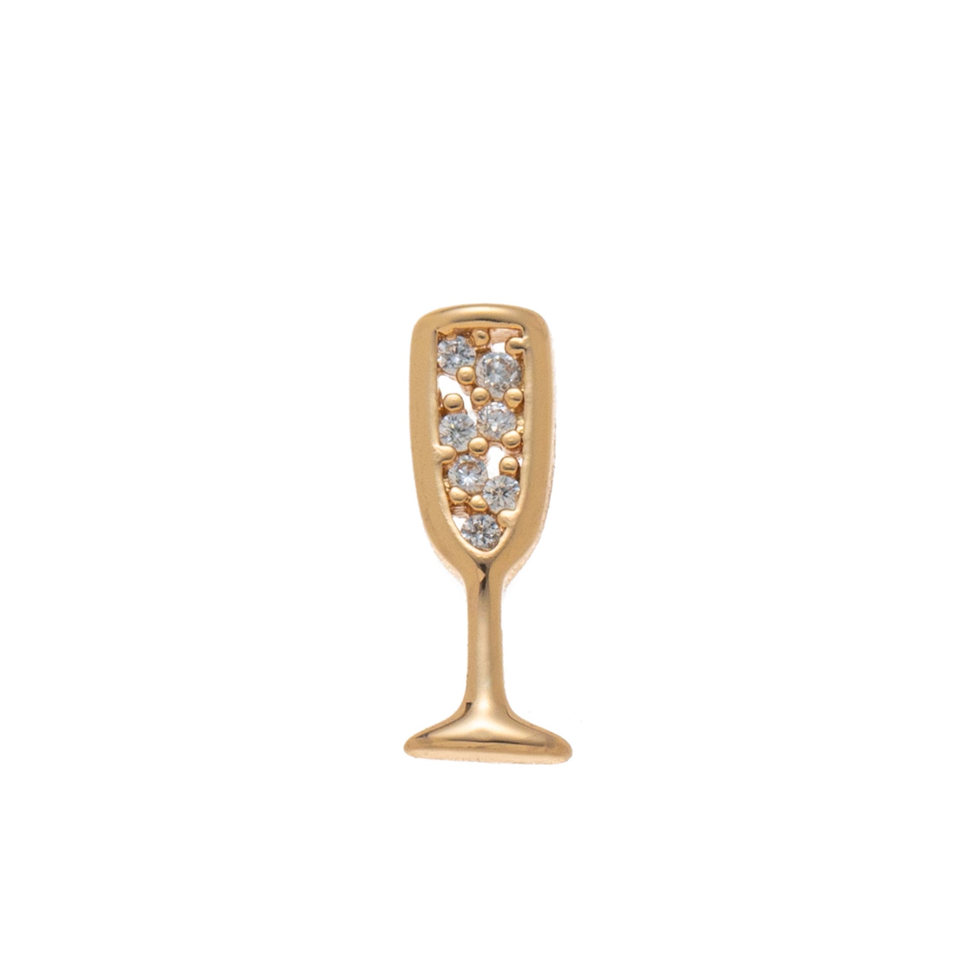 Transparent Locket Pendant Necklace - Wine Glass (Charm Only) [358FRIOM]