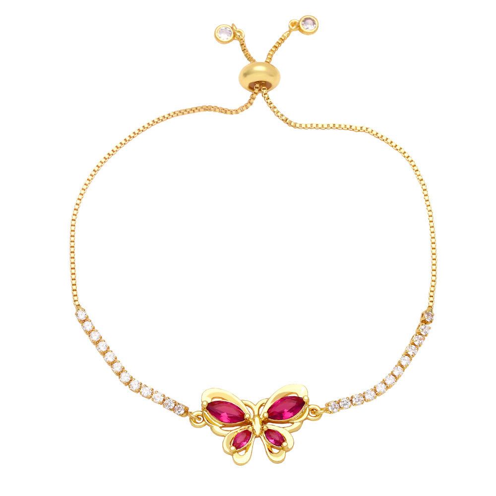 Jamira Zircon Butterfly Bracelet - Red [SHFBDVI0]