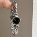 Retro Small Dial Watch - Silver Band Black Dial [TI66DXII]