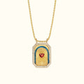 Liani Celestial Charm Necklace - Blue-Edged Red Heart [ZN676VCY]