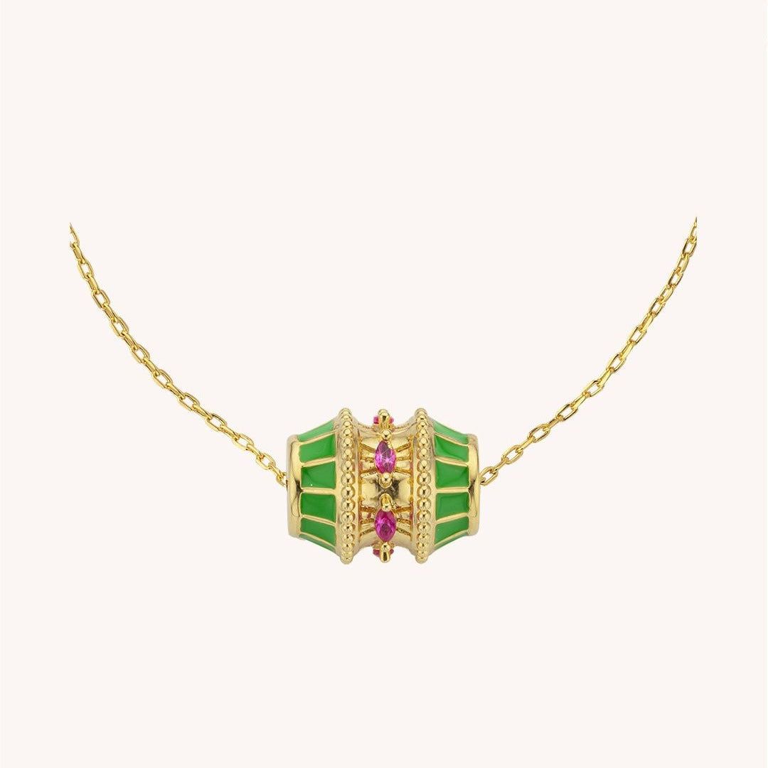 Twisted Chain Link Necklace - Green O-Chain [5URI5D62]