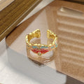 Janell Colorful Enamel Open Ring - Style 6 [IURQAQFW]