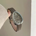 Vintage Snake Head Shaped Watch - Elephant Grey (Leather Strap) [ARURY9VR]