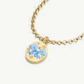 Vintage Inspired Tarot Pendant Necklace - Blue Bow (Single-sided No Buckle) [LKNGCVJK]