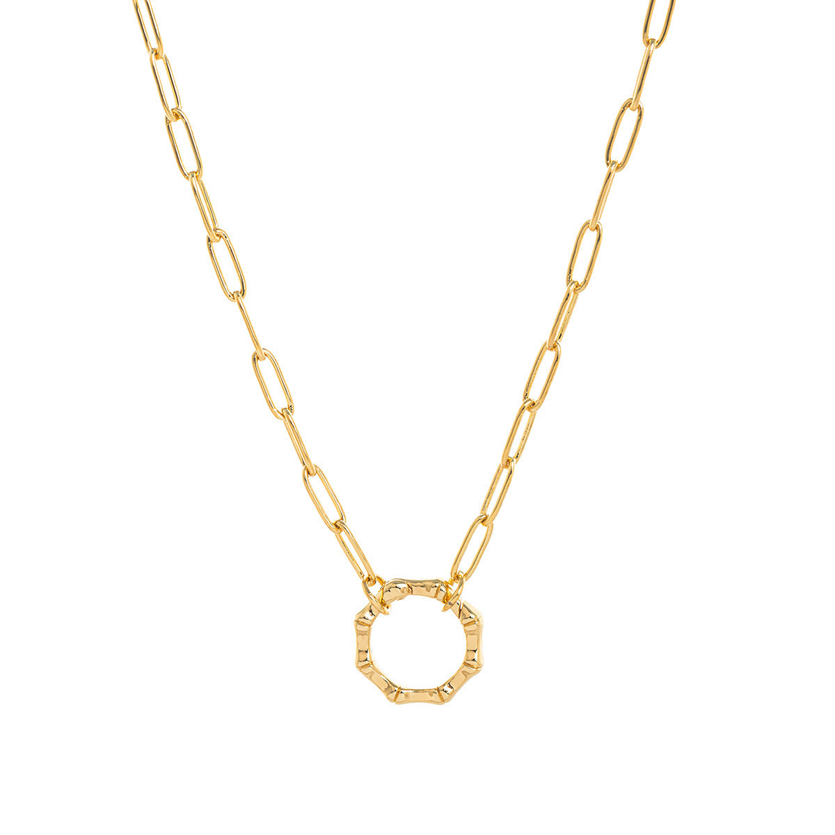 Adjustable Paperclip Chain Necklace - Style 5 Open Necklace [4ZZ8AEXY]