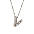 Aiyanah Glossy Bubble Letter Necklace - Silver V [83E94BKC]