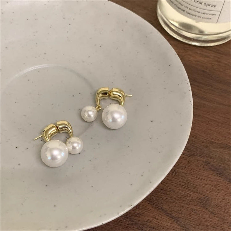 Lainee Geometric Pearl Earrings - Gold [ULQNPFMQ]