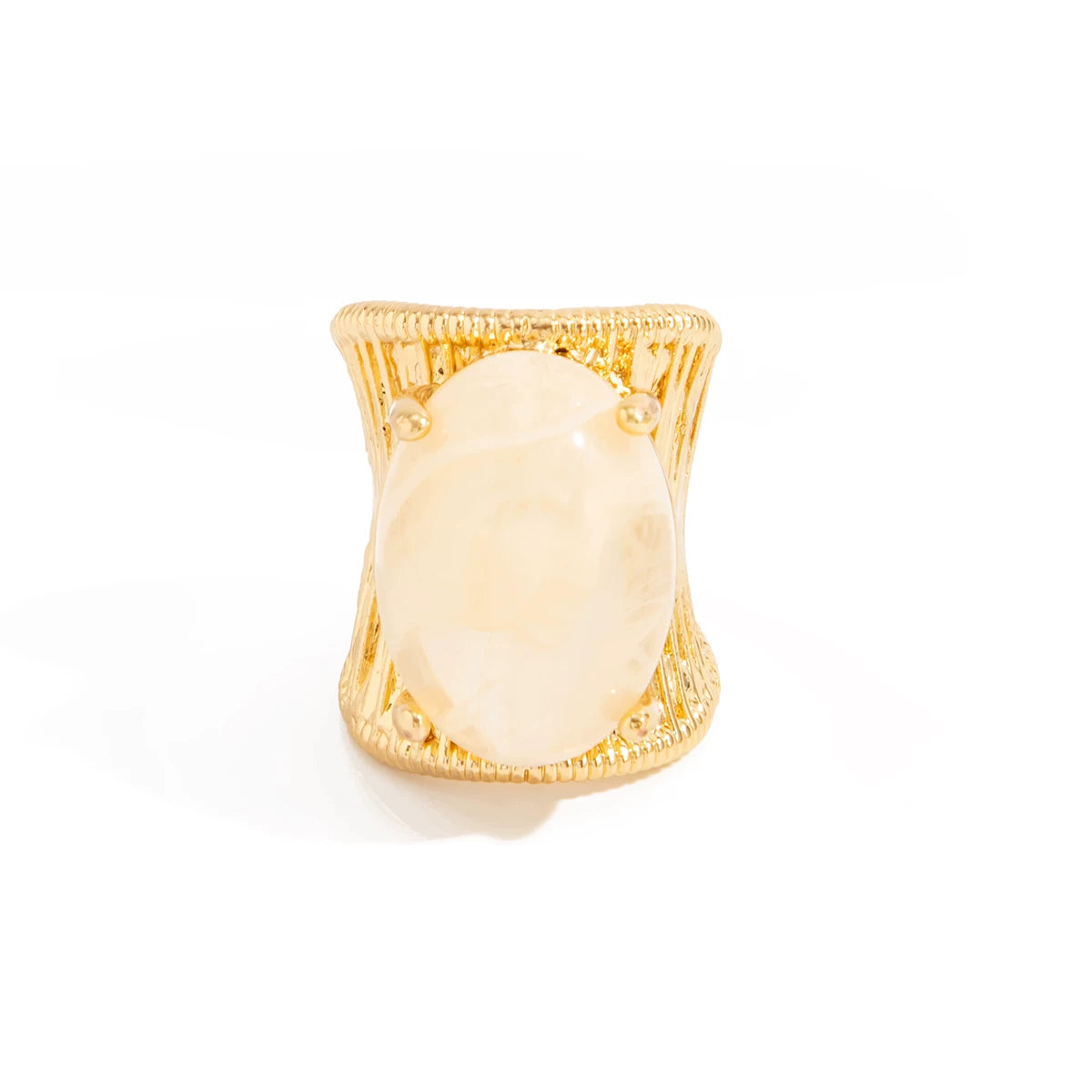 Chunky Resin Oval Ring - Off-white [Z09CXVF7]