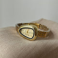Vintage Snake Head Shaped Watch - Gold Strap Gold Dial (Steel Strap) [Z7SSRVP7]