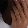 Karena Adjustable Gemstone Ring - Gold Red Glass Ring [R0EABPAQ]