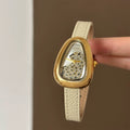 Square Leopard Print Watch - Snake Head Leopard / White Strap White Dial [L61R68I5]