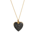 Heart Locket Pendant Necklace - Black Starry Sky Heart Necklace [N5JLAY8H]