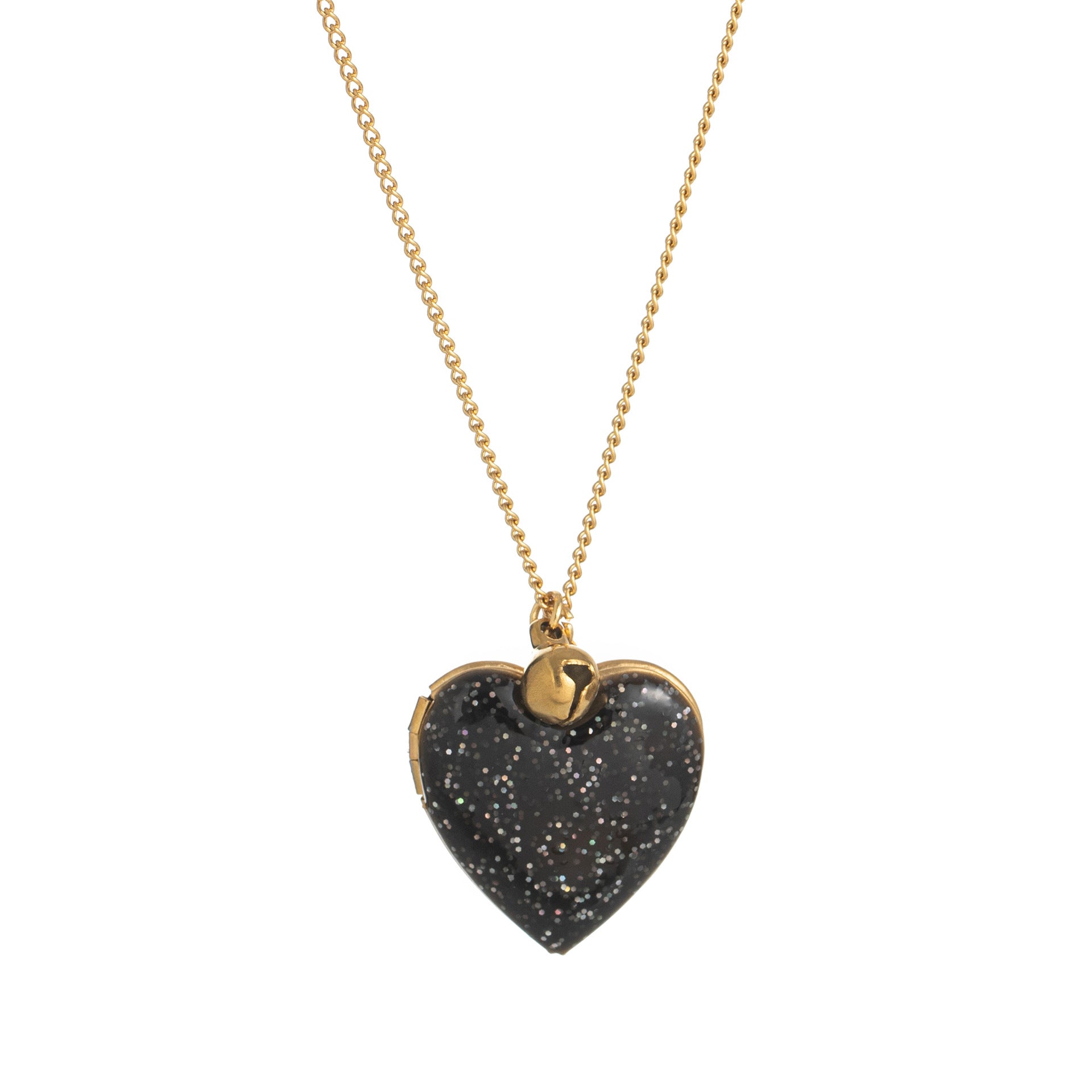 Heart Locket Pendant Necklace - Black Starry Sky Heart Necklace [N5JLAY8H]