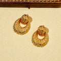 Textured Gold Lava Pendant Earrings - Stud Earrings (In Stock) [6A37W0DJ]