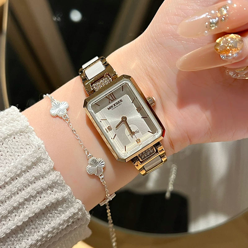 Square Dial Minimalist Watch - White [VT8P3APS]