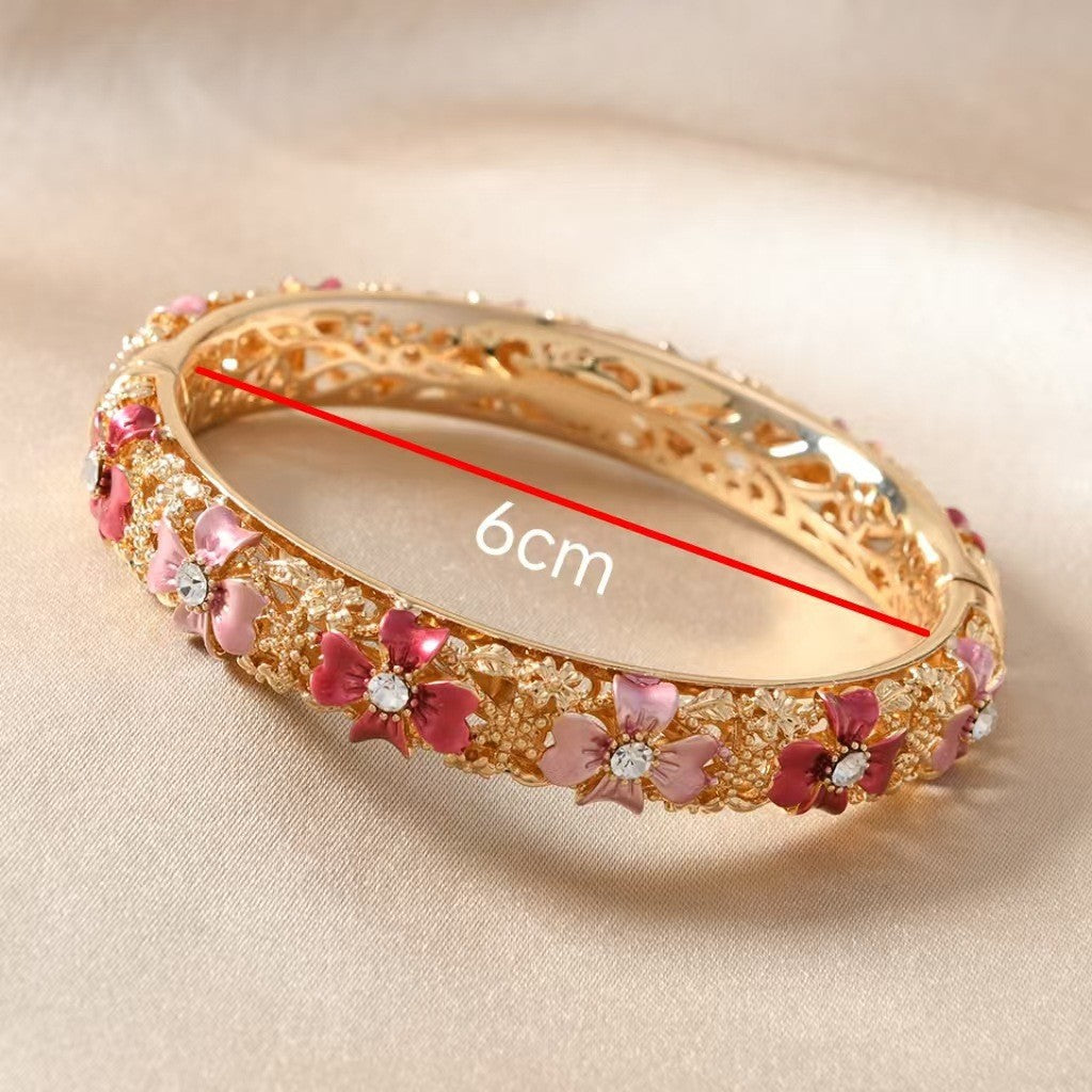 Jream Cloisonne Tulip Bracelet - Red Design [G5Z98X2N]