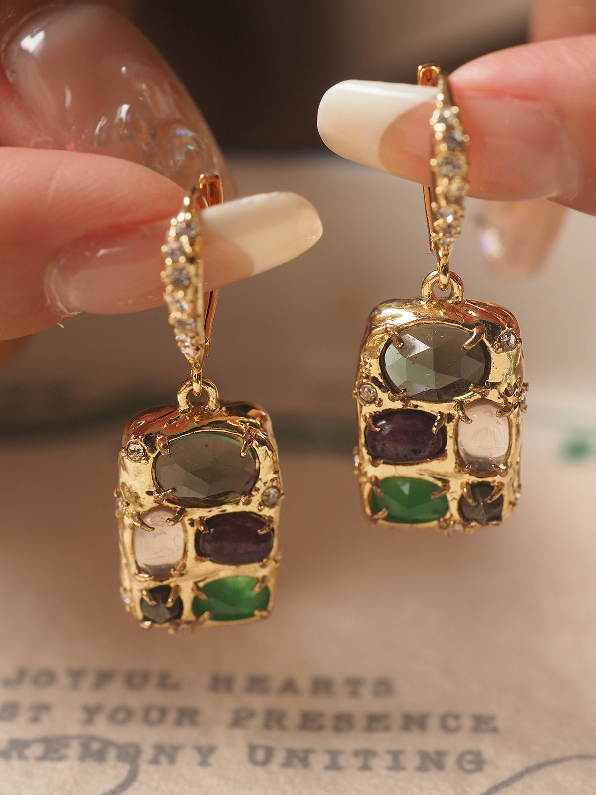 Ren Multi-Gemstone Drop Earrings