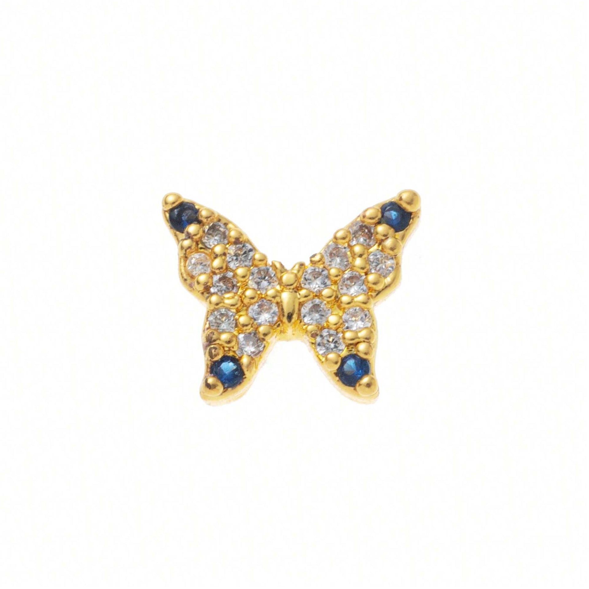 Dainty Birthstone Heart Locket Ring - Butterfly Charm [E9QMZ0QH]